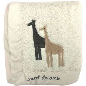 Wendy Bellissimo Beige Giraffe Sweet Dreams Baby Blanket Plush Unisex Soft